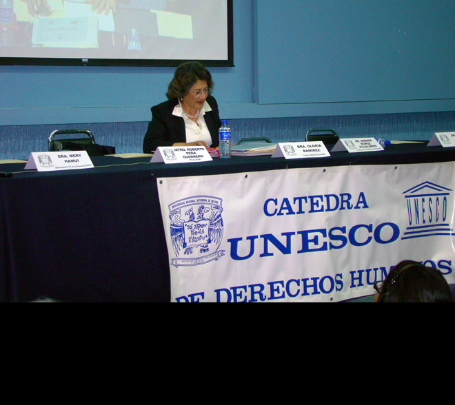 Dra. Gloria Ramírez, Cátedra UNESCO DH 